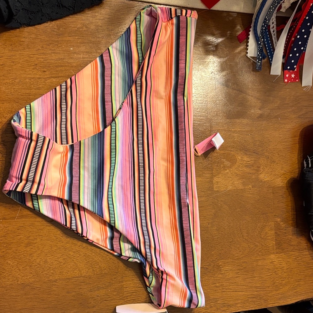 Victoria's Secret Multicolor Striped Bikini Bottom